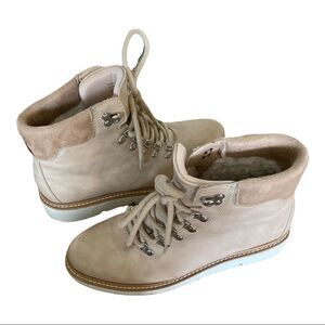 Aldo | Tan Lace Up Sherpa Fur Lined Combat Boots | 9